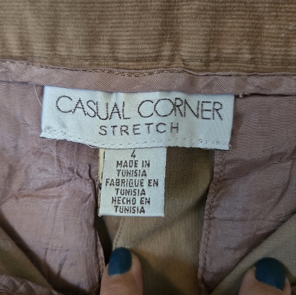 Casual Corner Tan Corduroy Wide Leg Pants Size 4 - Picture 5 of 6